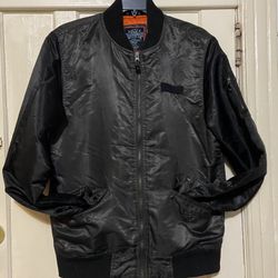 Bleecker & Mercr Jacket Mens XL Black Flyers Man  Bomber Jacket