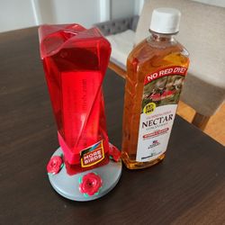 Humming Bird Feeder And Nectar