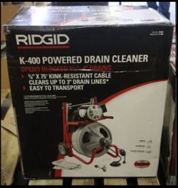 Brand New RIDGID K-400 Drain Cleaning Snake 3/8" x 75 ft. Cable