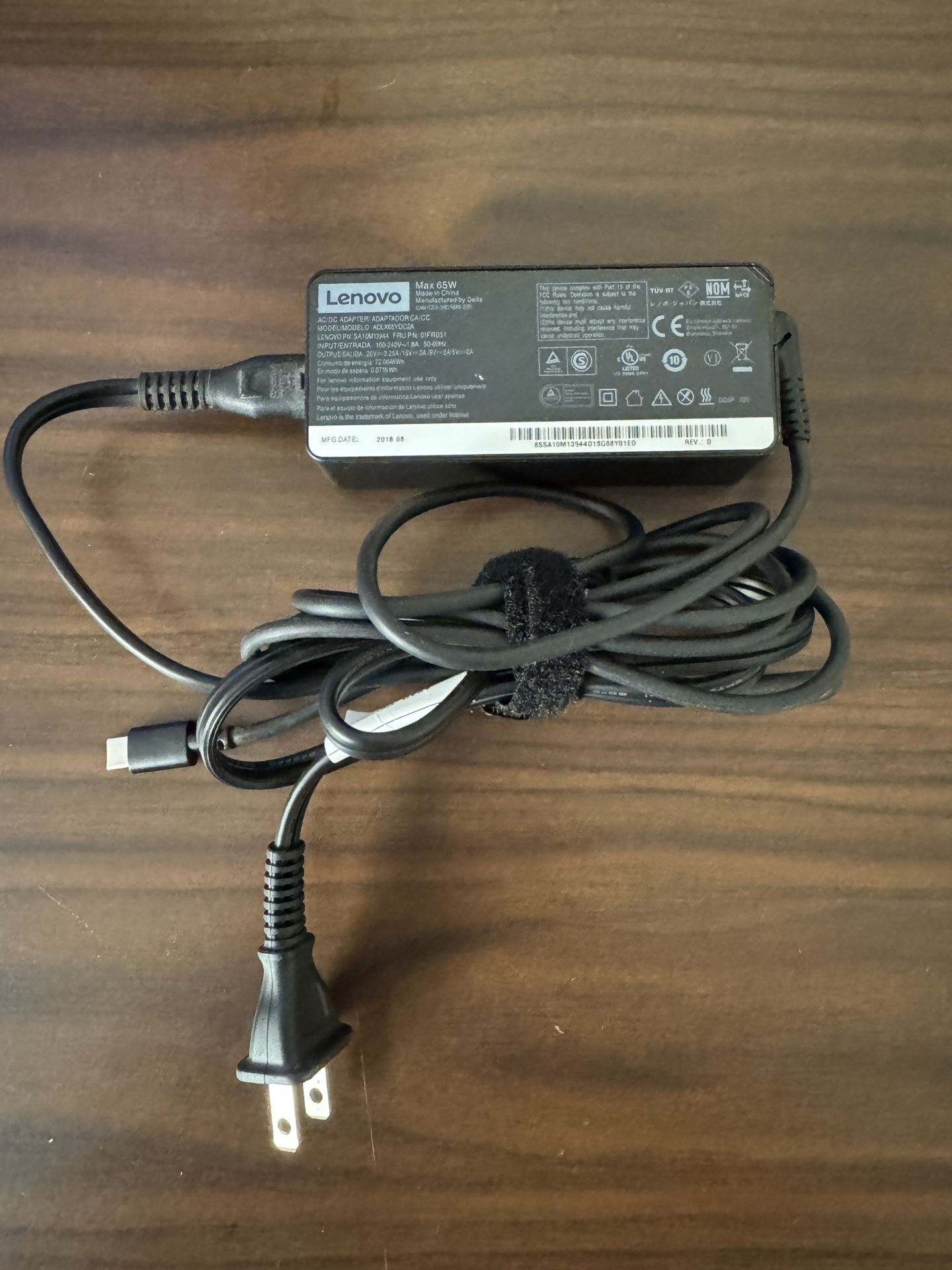 Lenovo 65W USB-C charger with cable