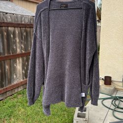 Free Press Grey Cardigan Size Large 