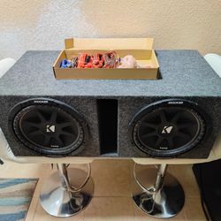2 x 12" Kicker Comp Subwoofer, Ported Box, Orion Amplifier, And New Amp Wiring Kit