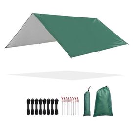Camping Tarp Rain Shelter10x10ft Waterproof Lightweight Backpacking Rain Tarp Hiking Outdoor Rain Fly Sun Shelter - Independence Day Sale