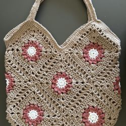 Handmade Granny Square Tote