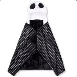 Nightmare Before Christmas Jack Skellington Hooded Wearable Blanket 30"x50" EUC