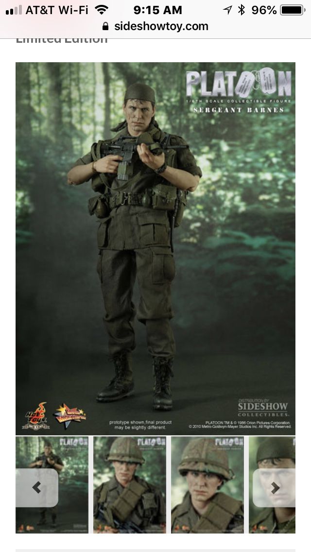 Hot toys platoon sergeant Barnes unopened figure
