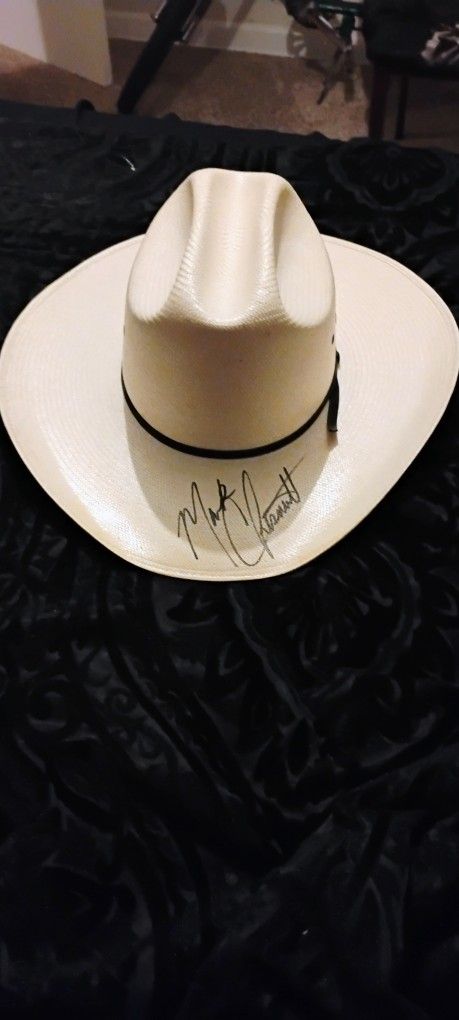 Mark Chestnut Sign Autographed Cowboy Hat