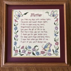 Framed Mother poem wall hanging