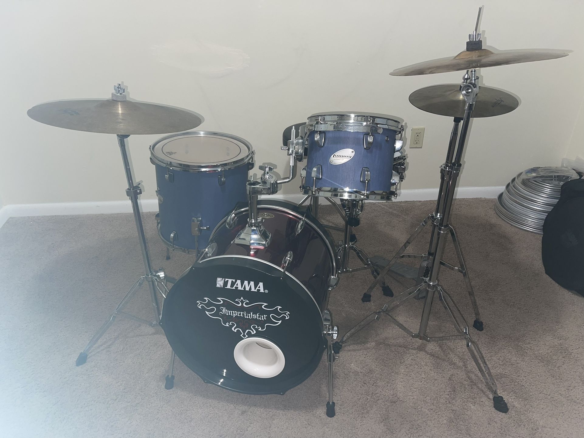 Full Drum Set Multi Color & Brand!! $300 OBO!!