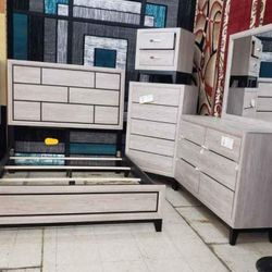 Akerson Driftwood Panel Bedroom Set,,bed,nightstand, Dresser, Mirror// Mattress Sold Separately,  Financing Options 
