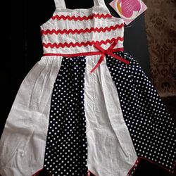 Toddler Girls 4th of July Bowknot Dress Size 5