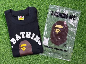 A Bathing Ape BAPE College Logo T-Shirt Black Medium