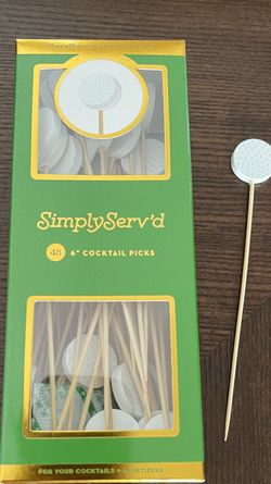 48 Cocktail Picks, 6”, golf, new.