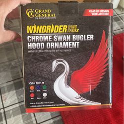 Chrome Swan Bugler Hood Ornament 