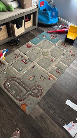 Kids Road Map Play Area Rug