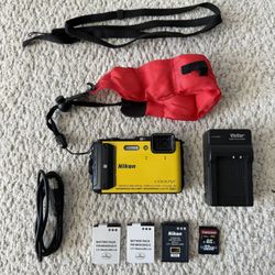 Nikon Coolpix camera (waterproof + shockproof)