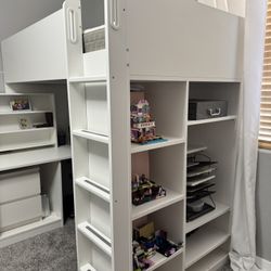White Loft Bed