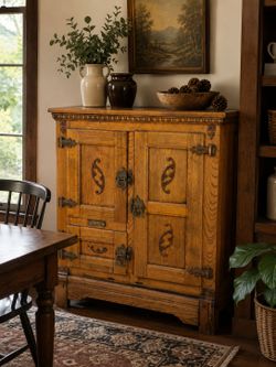 Antique Oak Ice Box / Refrigerator
