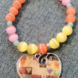 Cat Eye Heart Bracelet