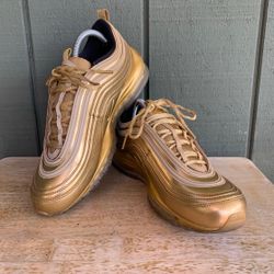 Nike Air Max 97 QS Metallic Olympic Gold Running Shoes CT4556-700 Men’s Size 8.5