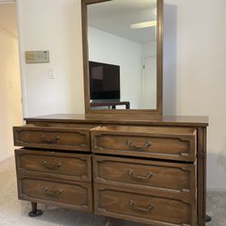 MCM Long Dresser With Mirror 