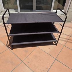 Canvas And Metal Shoe Rack - Holds ~9 Pairs, Sturdy And Compact 