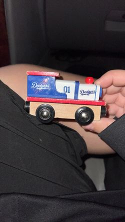 Toy wooden train base ball dodgers