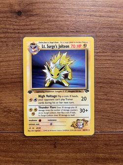 Pokemon Lt. Surge's Jolteon 1st edition Gym Challenge