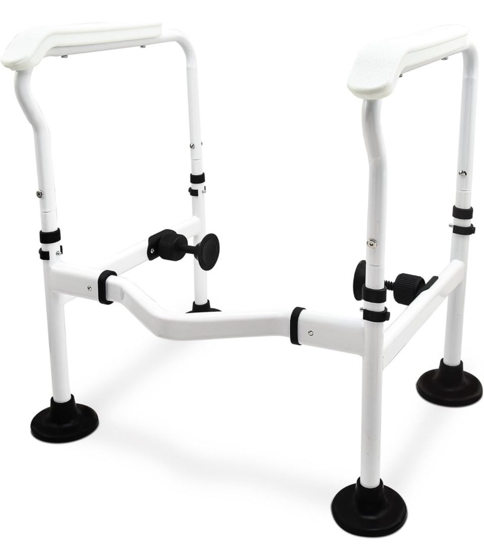 Toilet Safety Rails - Toilet Safety Frame for Elderly - Toilet Brace for Elderly - Handicap Toilet Seat with Handles - Toilet Bars for Elderly and Dis