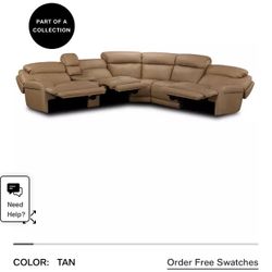 LEATHER SECTIONAL 6 PIECE- USB PORTS