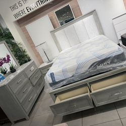 4pc Queen Bedroom Set 🩶🩶🩶🩶