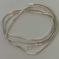 Unisex 19.5” 925 silver 2mm snake chain necklace 19.5 inches