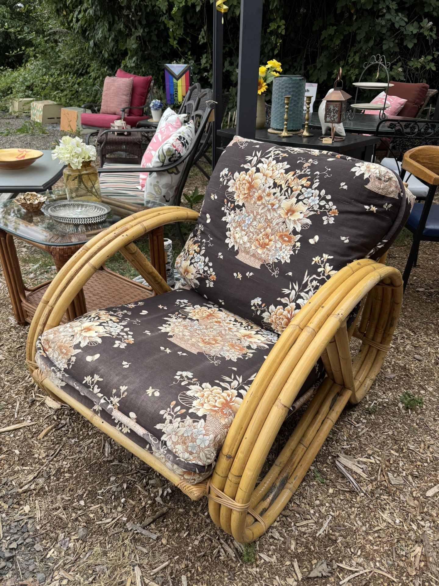Vintage Rattan Pretzel Chair