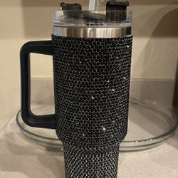 Rhinestone Encrusted 40oz Tumbler With Handle