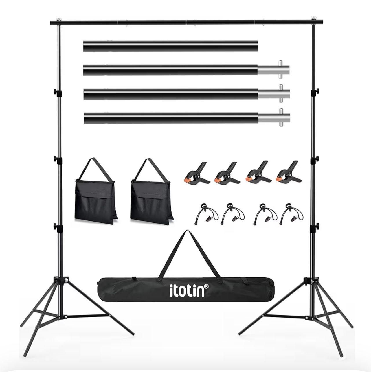 Photography Backdrop Stand 9x10 ft – Complete Support Kit (Brand New, Open Box)