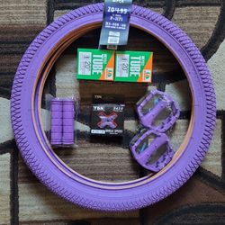 NEW Bicycle Bmx Parts Bundle 20" Purple