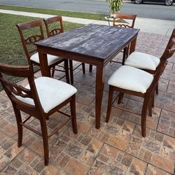 Wooden Table 6 Chairs 