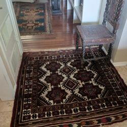 Caucasus Vintage Rug 4x4 Tribal