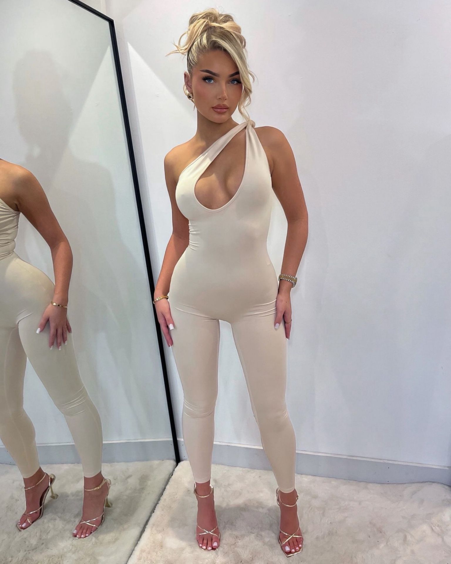 Nude Cut Out Jumpsuit 