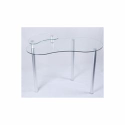 Brough Glass Top Metal Base Writing Desk