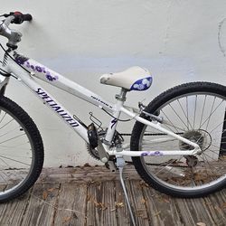 White and Purple Specialized Hotrock Bicycle
