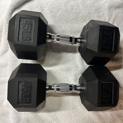 Two 45 lb Dumbbells, Gently Used