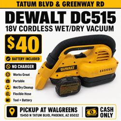 DeWalt DC515 18V Cordless Wet/Dry Vacuum with Battery