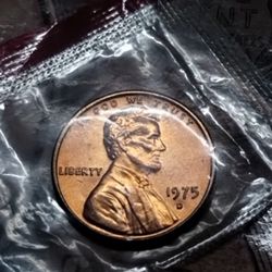 1975 D Lincoln Uncirculated cent. Still In Plastic From The Mint. 
