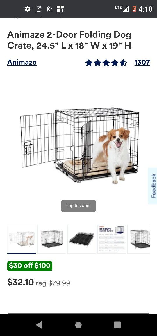 Top Paw  24.5" X 19" X 18" Kennel/Crate