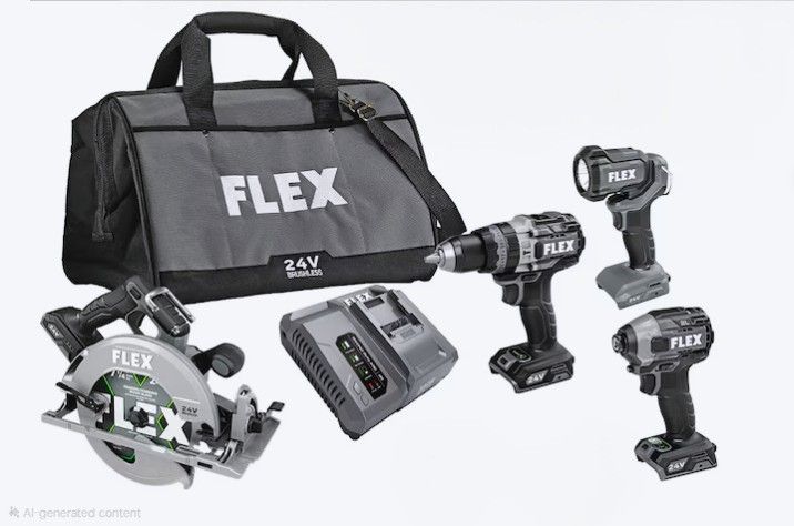 FLEX 24V BRUSHLESS 4 TOOLS ONLY  (BRAND NEW) (