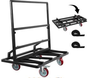 Eastrexon Folding Drywall Dolly W/ 5" Swivel Casters, 44.5" X 22" X 40" Plywood Cart W/ 2000 LBS Load Capacity, Portable Panel Truck Cart For Handling