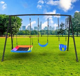 Toddler Swing Kids Playset with 3 Seats