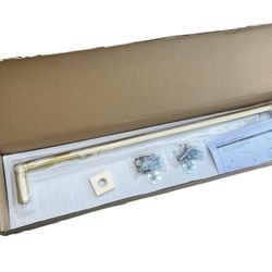 Emtek Modern Tubular Small Square 24” Towel Bar in Satin Brass finish, 28108MQUS4. Retails $169.20