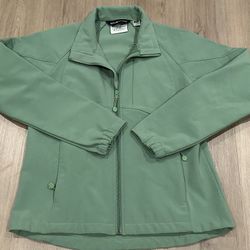 Black Diamond Sage Green Full Zip Soft Shell Zip Up Jacket Womens Small